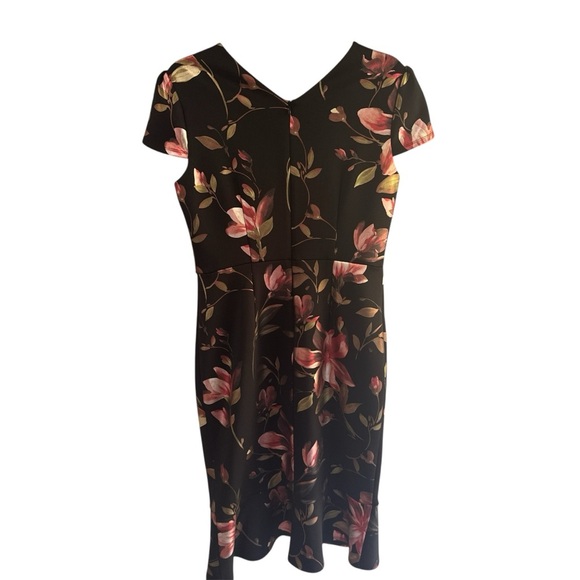 NWT Enfocus Studio Black Dress with Pink Floral Design SIZE 10 - Picture 3 of 13